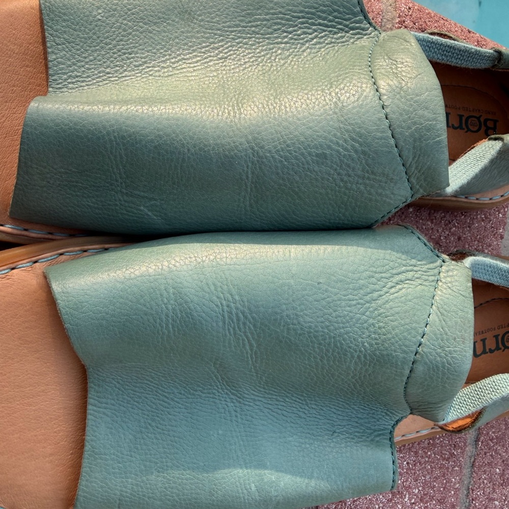Børn Teal Leather Sandals - Picture 5 of 9